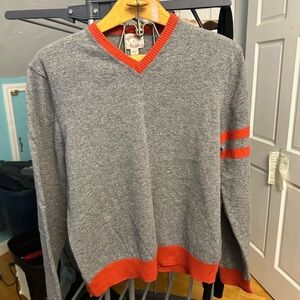 Brooks Brothers Gray Sweater with Red Accents